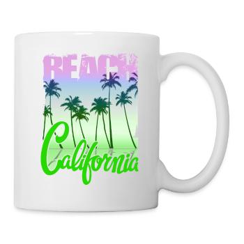 Vintage Flowers beach California retro garden USA - Mug - white - Right