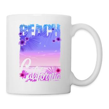 Vintage Flowers beach California retro garden USA - Mug - white - Right