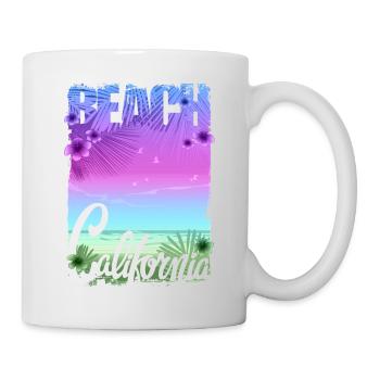 Vintage Flowers beach California retro garden USA - Mug - white - Right