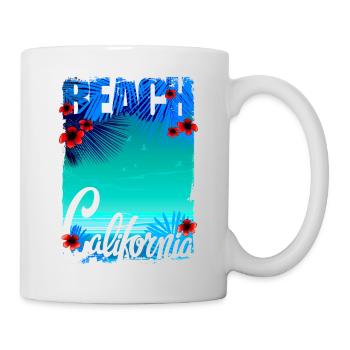Vintage Flowers beach California retro garden USA - Mug - white - Right