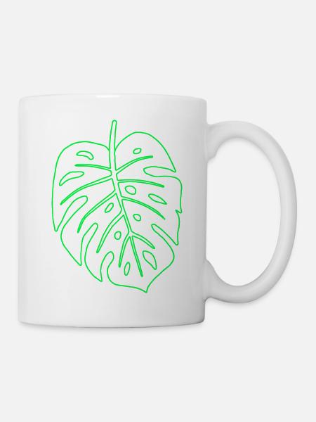 Monsterablatt - Tasse - Weiß
