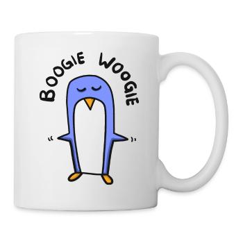 Pinguin tanzt boogie woogie - Tasse - Weiß - Rechts
