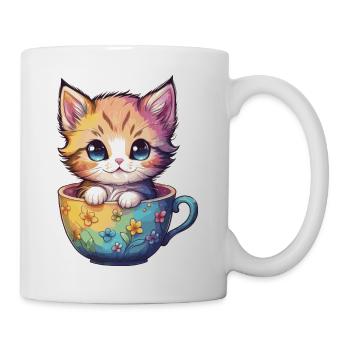 Chaton dans la tasse - Mug blanc - blanc - Droite