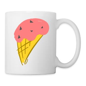 Crème glacée à la fraise - Mug blanc - blanc - Droite