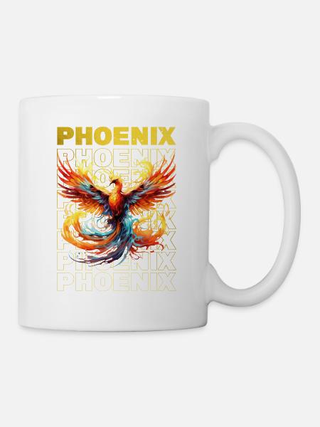 Phönix Phoenix Feuer Flammen Vogel Mythologie - Tasse - Weiß