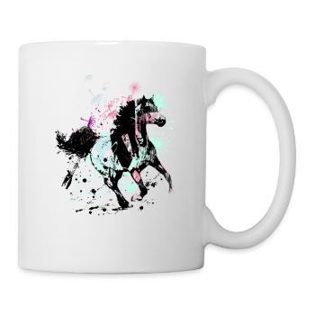Horse,Painting,Colorful, Horses,Graffiti, Blue - Mug - white - Right