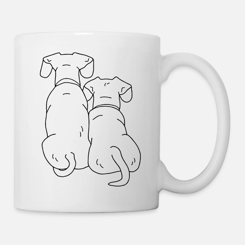 zwei Hunde - Tasse - Weiß