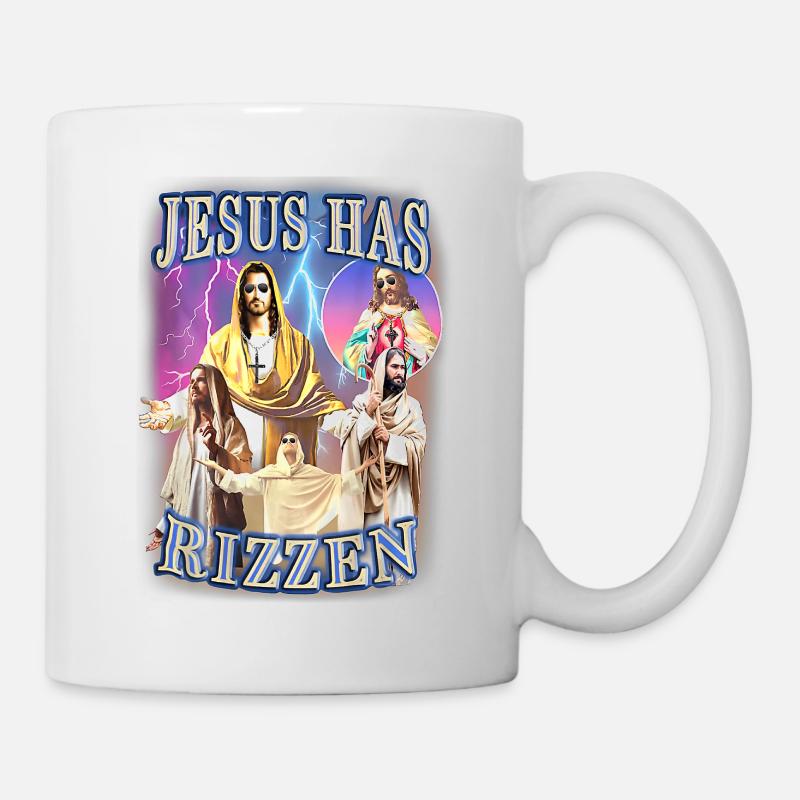 Jesus Has Rizzen - He Is Rizzen Jesus Rizz - Tasse - Weiß