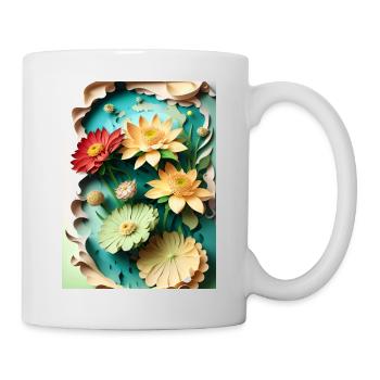 Blumen 5 - Tasse - Weiß - Rechts