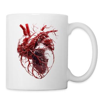 Cœur de verre grunge rouge - Mug blanc - blanc - Droite