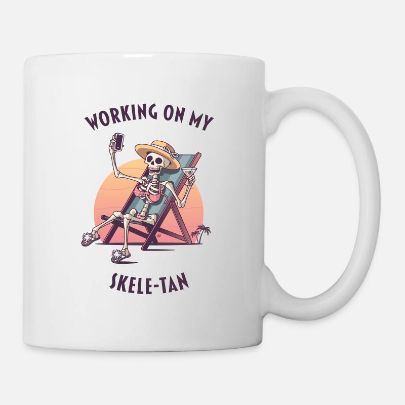 Travailler sur mon Skele-Tan - Mug blanc - blanc