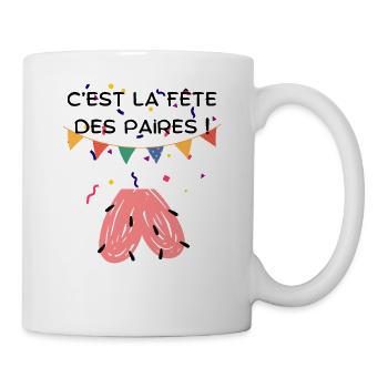 LOGO C'est la fête des paires - Mug blanc - blanc - Droite