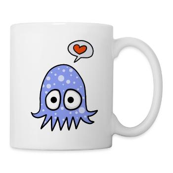 Poulpe amoureux - Mug blanc - blanc - Droite