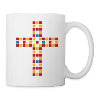 Kreuz Symbol - Vektor - Tasse - Weiß - Rechts