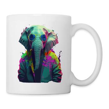 Elephant Africa Asia Animal Baby Elephant Cool - Mug - white - Right