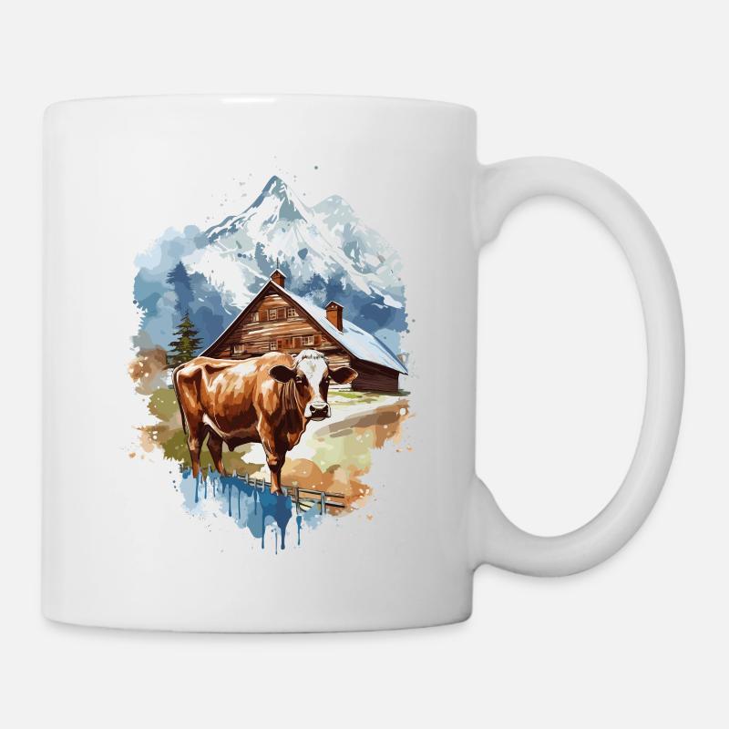 Zermatt, Matterhorn, Cervin montagne, randonneur - Mug blanc - blanc