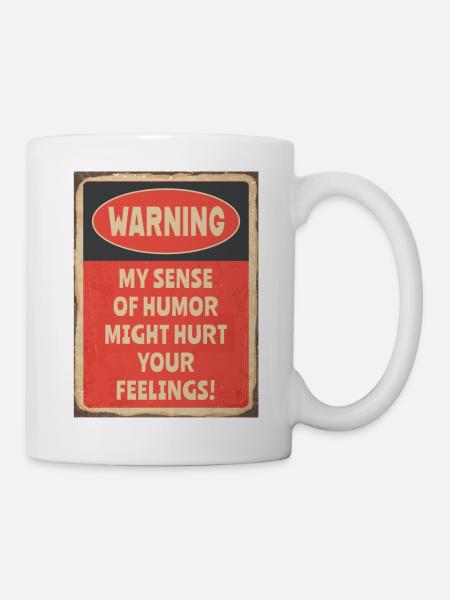 Avertir mon sens de l’humour pourrait blesser vos sentiments - Mug blanc - blanc
