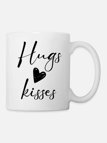 hugs kisses - Mug - white