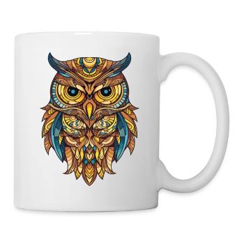 Colorful owl with many colors - Mug - white - Right