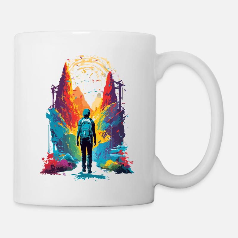 Wandern Berge Bunt - Tasse - Weiß