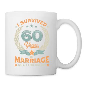 J’ai survécu à 60 ans de mariage - Mug blanc - blanc - Droite