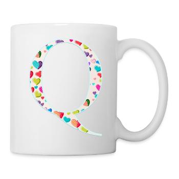 Motif de cœur Monogram Q personnalisable - Mug blanc - blanc - Droite