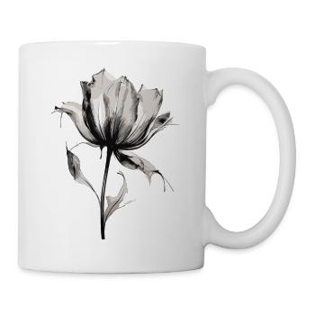 Tulpe im Watercolor Stil - Tasse - Weiß - Rechts