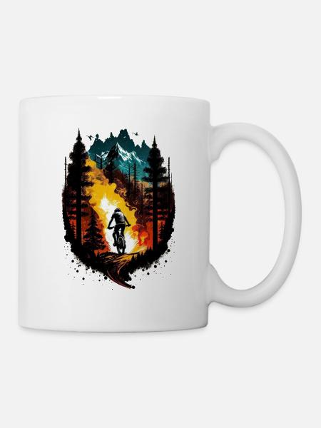 Mountainbiker - Tasse - Weiß