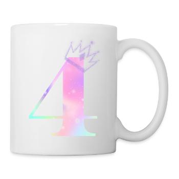 4e anniversaire arc en ciel - Mug blanc - blanc - Droite