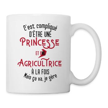 C'est compliqué d'être Une Princesse Agricultrice - Mug blanc - blanc - Droite