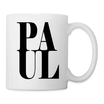 Paul Surname First name Modern font Word Art - Mug - white - Right