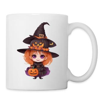 Helloween Kürbis Hexe - Tasse - Weiß - Rechts