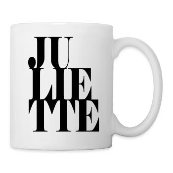 Juliette Nom Prénom Police moderne Word Art - Mug blanc - blanc - Droite