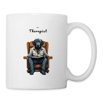 Black Labrador: "My Dog is My Therapist" - Tasse - Weiß - Rechts