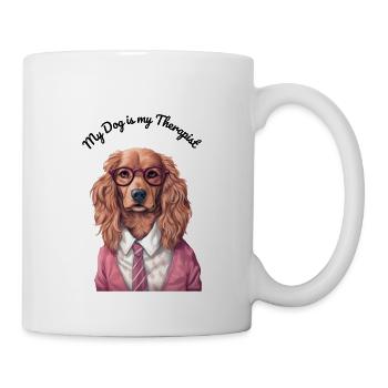 Female Beagle: "My Dog is My Therapist" - Tasse - Weiß - Rechts