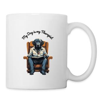 Black Labrador: "My Dog is My Therapist" - Tasse - Weiß - Rechts