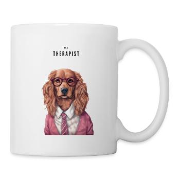 Female Beagle: "My Dog is My Therapist" - Tasse - Weiß - Rechts