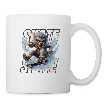 Urban Skating Werewolf: Beast Action T-Shirt - Tasse - Weiß - Rechts