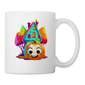 Halloween-Kürbis - Tasse - Weiß - Rechts