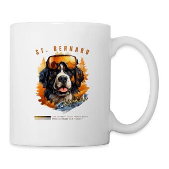 Saint Bernard Winter Portrait: Ski-Outfitted - Mug - white - Right