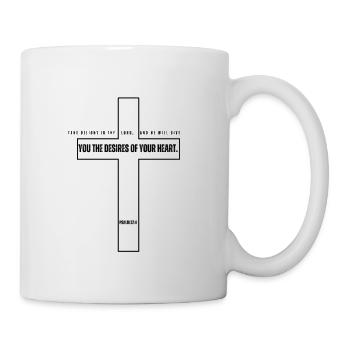 Psalm 37:4 Designer Kreuz - Tasse - Weiß - Rechts