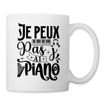 Je peux pas j'ai piano - Mug blanc - blanc - Droite