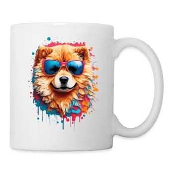 Colorful Chow Chow with Sunglasses - Mug - white - Right