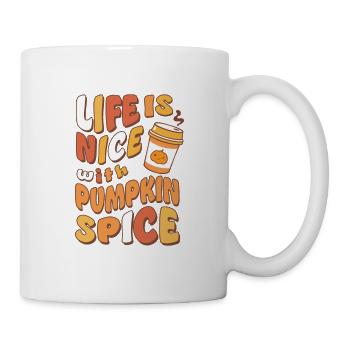 Life is nice with pumpkin spice - Mug - white - Right