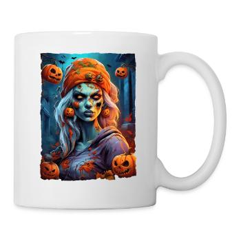 Modèle vierge de femme zombie d’Halloween 1.1 - Mug blanc - blanc - Droite