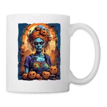 Halloween Zombie Frau Blankovorlage 1.8 - Tasse - Weiß - Rechts