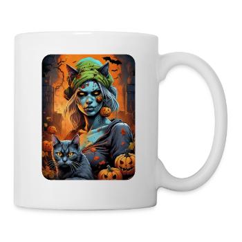 Halloween Zombie Frau Blankovorlage 1.5 - Tasse - Weiß - Rechts