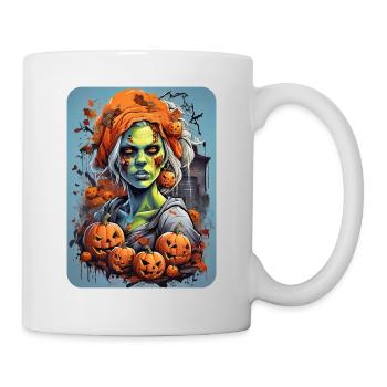 Modèle vierge de femme zombie d’Halloween 1.3 - Mug blanc - blanc - Droite