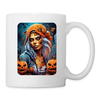 Modèle vierge de femme zombie d’Halloween 1.4 - Mug blanc - blanc - Droite
