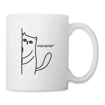 Pssst - Funny Cat Design - Cat Watching - Mug - white - Right